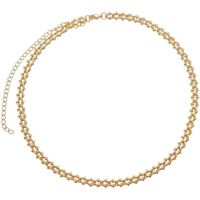 Choker Elos Entrelaçados Banhada a Ouro 18 k