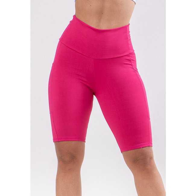Bermuda Biker Rioutlet Com Bolso Rosa Pink