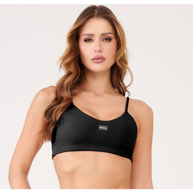 Top Básico Preto Poliamida Com Bojo e Regulador Donna Carioca