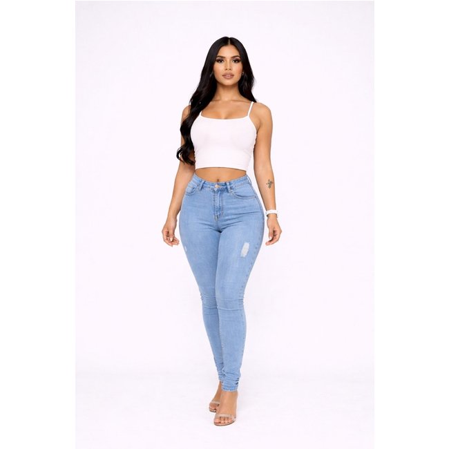 Calça Jeans D Bell Outlet Fashion Skinny Azul Claro