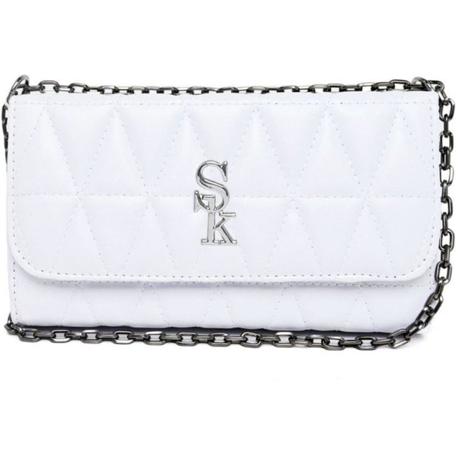 Bolsa Feminina Anna Andrade Transversal Clutch Casual Corrente Moda Tendência Branco