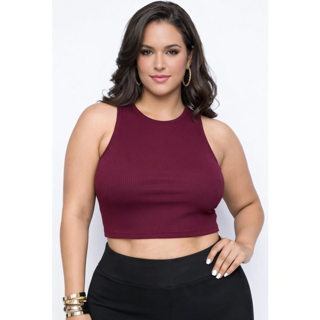 Cropped Plus Size D Bell Outlet Fashion Ribana Vinho