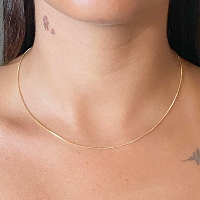 Colar Feminino BLV Banhado a Ouro FMF Virginia Dourado