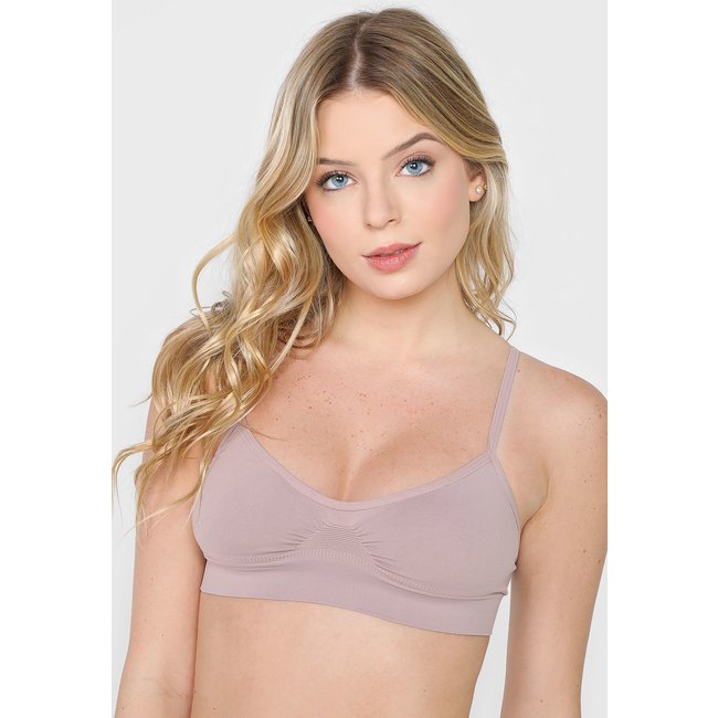 Top Lupo Sem Costura Liso Bege