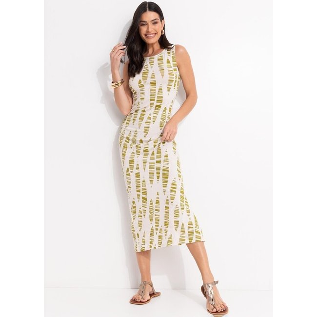 Vestido Em Meia Malha Listrado Preto E Branco Quintess