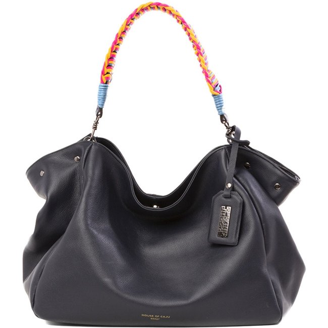 Bolsa Feminina Em Couro Tiracolo Azul Marinho "Laudeci Della"""