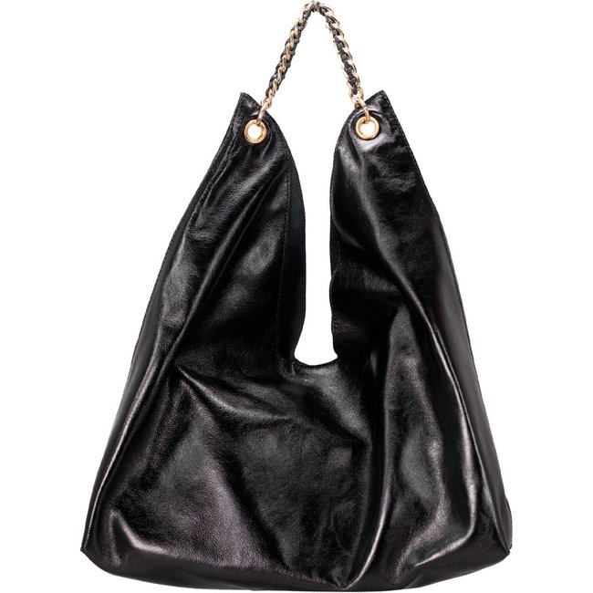 Bolsa Feminina Grande Schutz Hobo Buzz Vinil Couro Preto Black