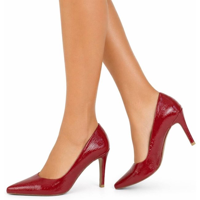 Scarpin Salto Alto Verniz Molhado Vermelho 5551