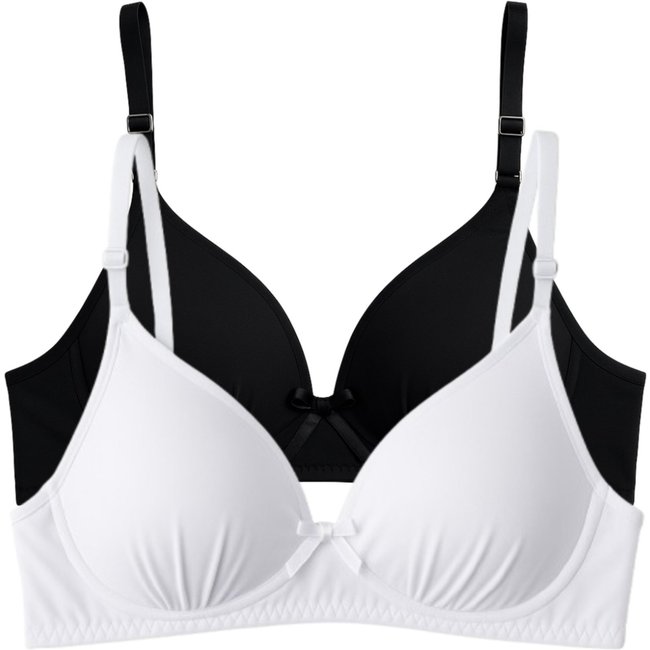 Kit 2 Sutiã Com Soft Bojo Reflexo Íntimo Básico Alça Ajustável Uso Dia a Dia Preto e Branco