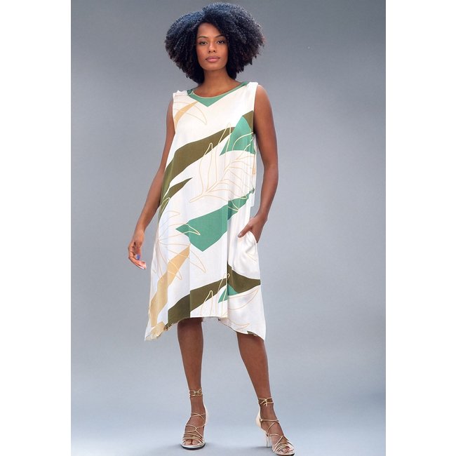 Vestido Amazonia Vital Plus Size Branco Estampado
