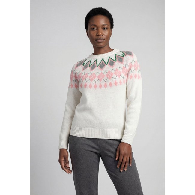 Blusa Tricot Feminina Facinelli Estampada Branca