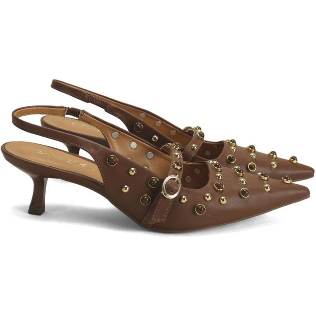 Scarpin Slingback com Apliques Metálicos Ana Mello Incolor