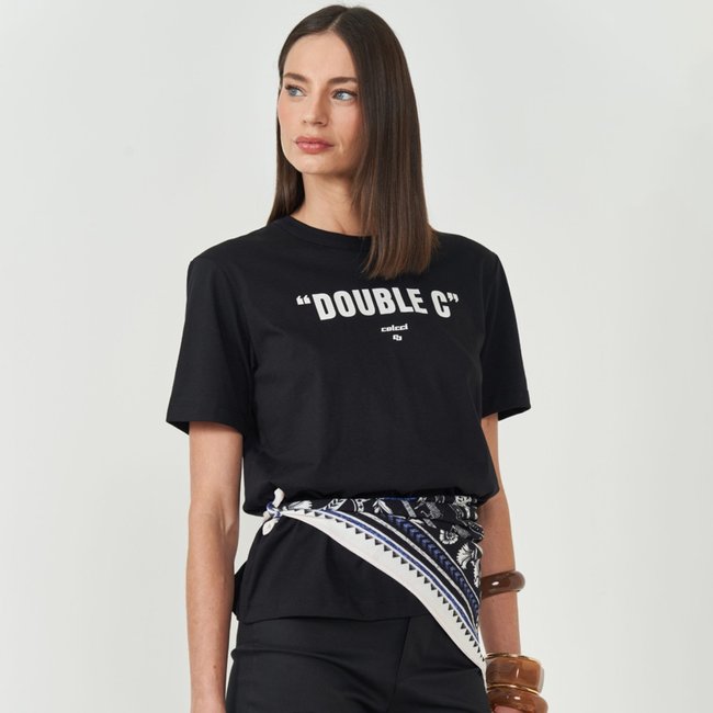 Camiseta Colcci Double Ve26 Preto Feminino