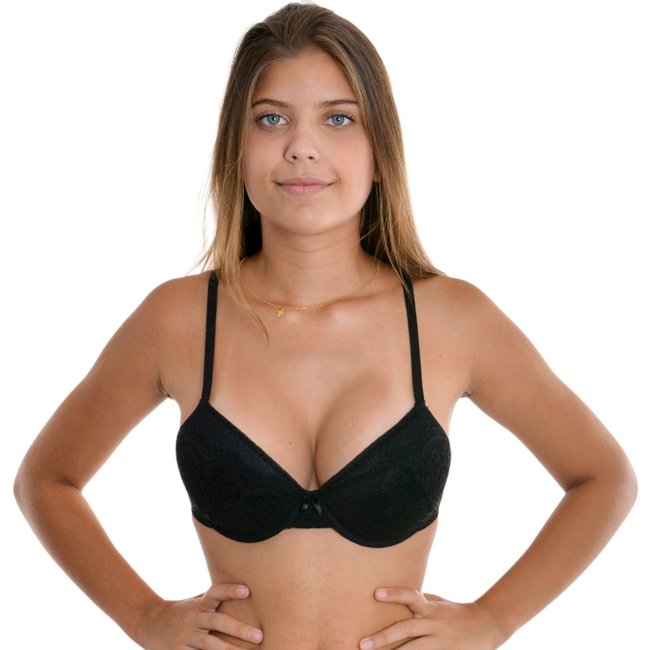 Sutiã Meia Taça com Bojo e Aro Rendado Liebe.