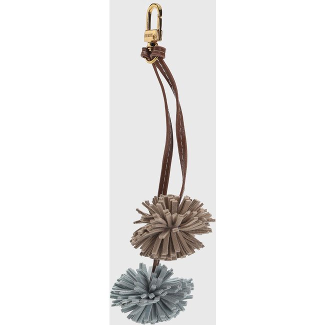 Chaveiro Feminino Santa Lolla Pompons Azul Claro