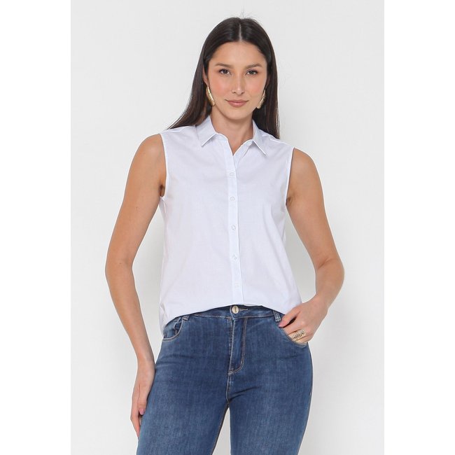 Camisa Intens Sem Manga Algodão Branco