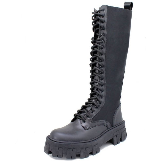 Coturno Tratorado Hera Alta Estilo Veggie Shoes Preto