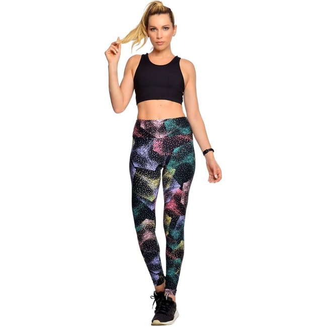 Legging Lublanc Academia Estampada Preto