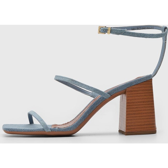 Sandália Feminina Santa Lolla Salto Bloco Jeans Azul