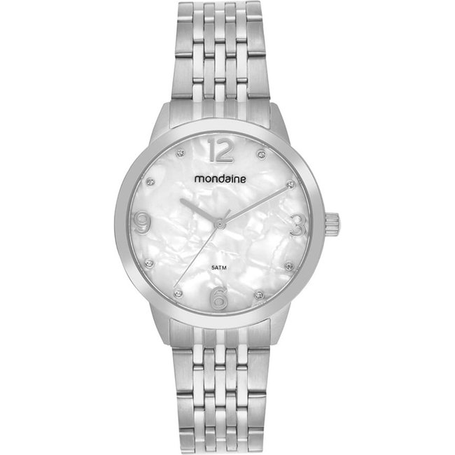 Relógio Feminino Mondaine Aço Madreperola Prata Mondaine