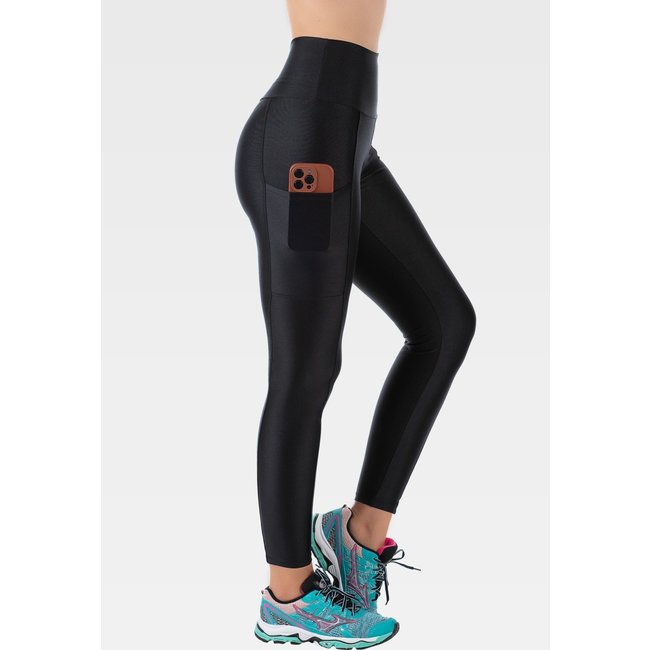 Calça Legging Fitness Cirrê Com Bolso Summer Soul Preta