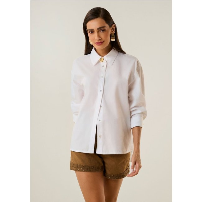Shorts Maria Valentina Amplo Média Marrom