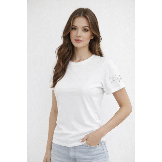 T-shirt D Bell Outlet Fashion Bordada Branca