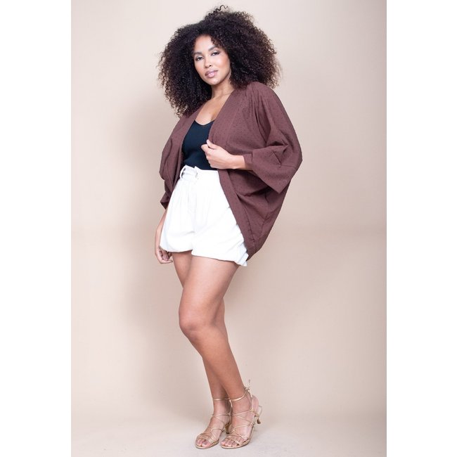 Kimono Cabanafree Algodão com Relevo Marrom