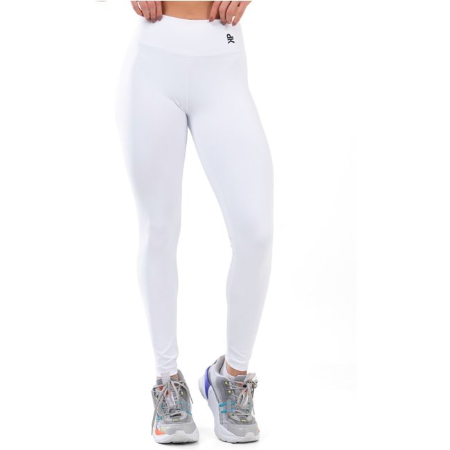 Calça Legging Fitness Cintura Alta Feminina Poliamida Zero Transparência - Branco