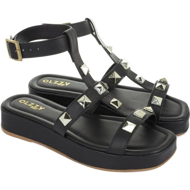 Sandália Slide Papete Flatform Feminino Estilo Moda Conforto OLZZY Preto