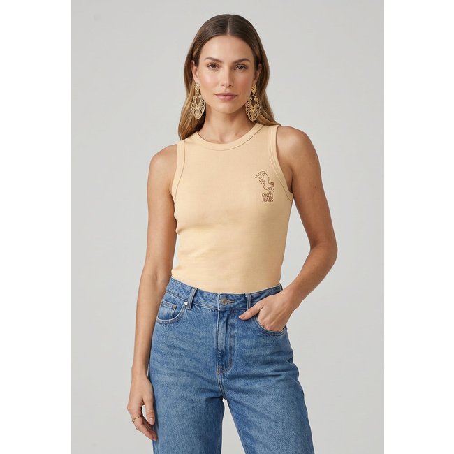 Regata Feminina Colcci Jeans Ajustada Bege