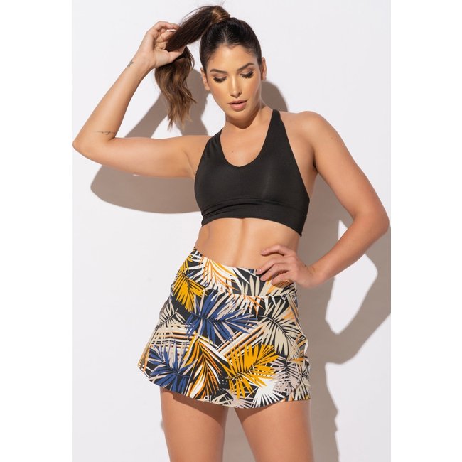 Short Saia MVB Modas Tapa Bumbum Fitness Suplex Estampado Eco