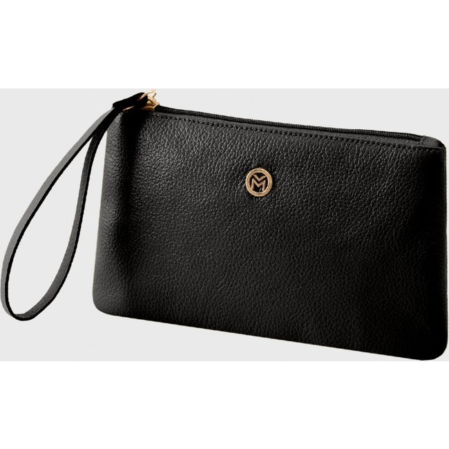 Bolsa Carteira Clutch Couro Mariart Cambará Preta