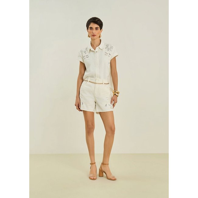 Bermuda Maria Valentina Reta Alta Branco