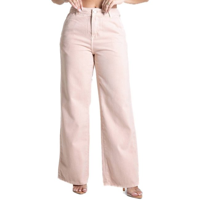 Calça Sarja Sawary Wide Leg Petit - 282210 - Rosa - Sawary
