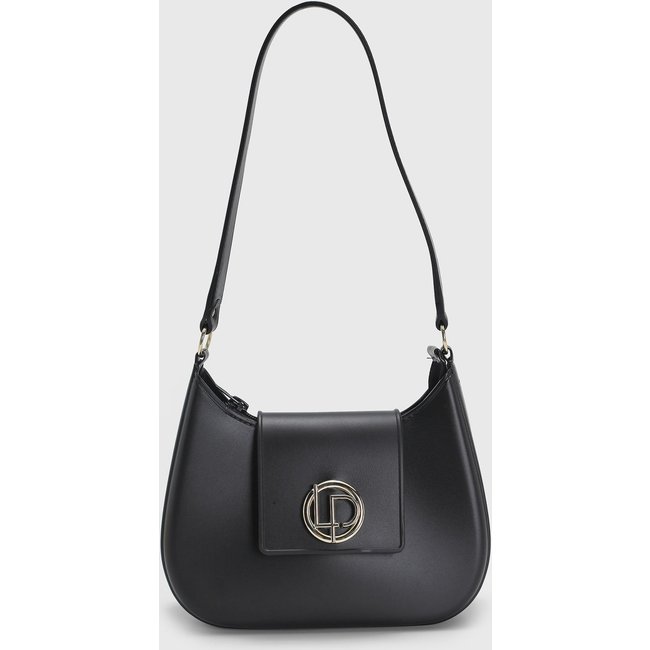 Bolsa Feminina Lança Perfume Média Logo Metálico Preta