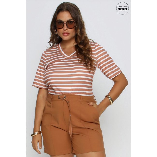T-Shirt Listrada Mais Gata OCRE Gatabakana