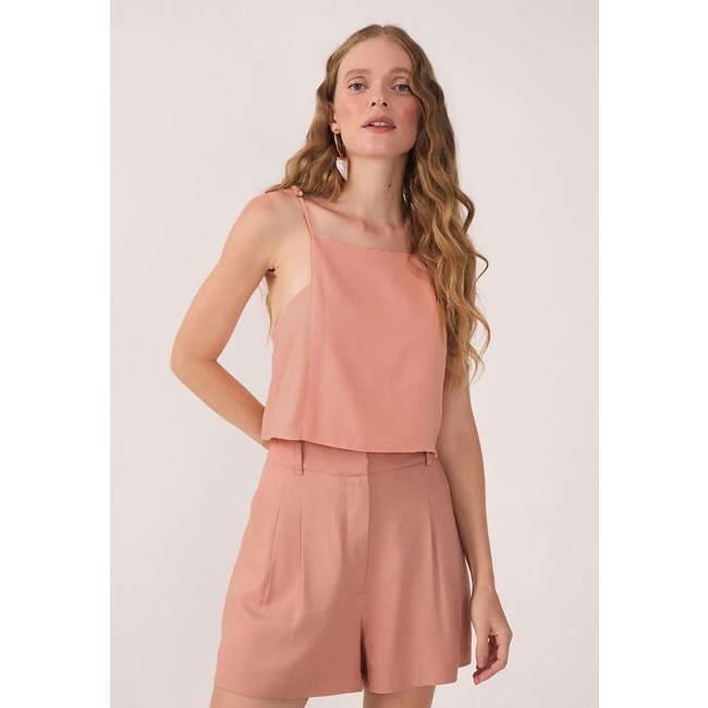 Regata Cropped Dress To Reta Recorte Lateral Rosa