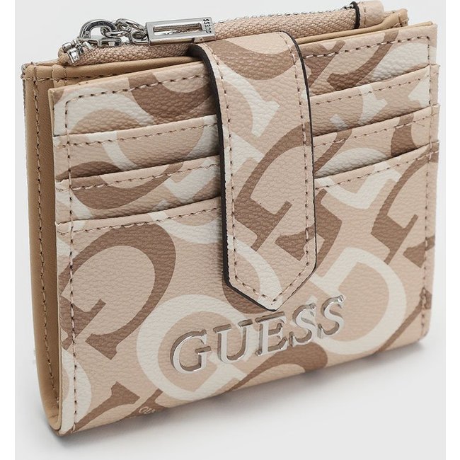 Carteira Feminina Guess Monograma Bege