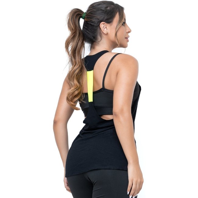 Regata Mood Modas Blusa Fitness Elástico Academia Cavada Treino 244 Preta