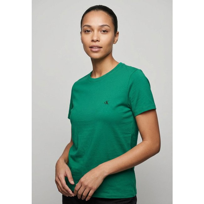 Camiseta Feminina Calvin Klein Jeans Logo Bordado Verde