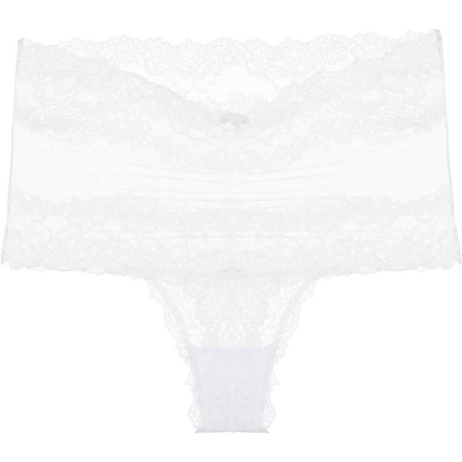 Calcinha Hot Pant Fio Dental Renda Première Signature Branco