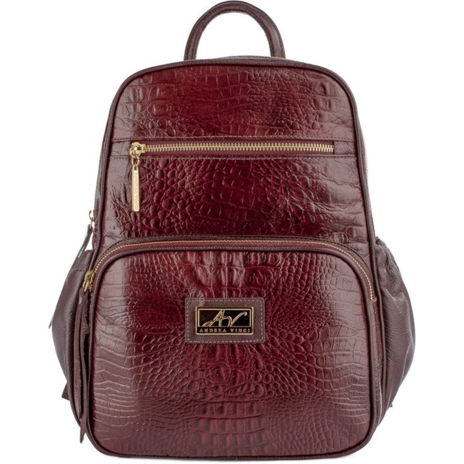 Mochila pequena de couro croco Zoey - Marsala