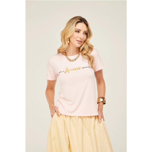 T-Shirt D Bell Outlet Fashion Tshirt Especial Tshirt Foil - Que o Amor Prevaleça Rosa