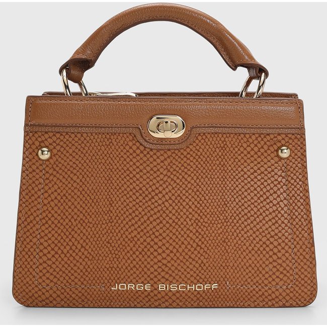 Bolsa Feminina Jorge Bischoff Texturizada Caramelo