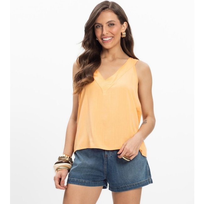 Regata Viscose Slub Feminina Endless Laranja