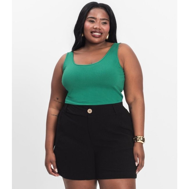 Regata Feminina Plus Size Secret Glam Verde