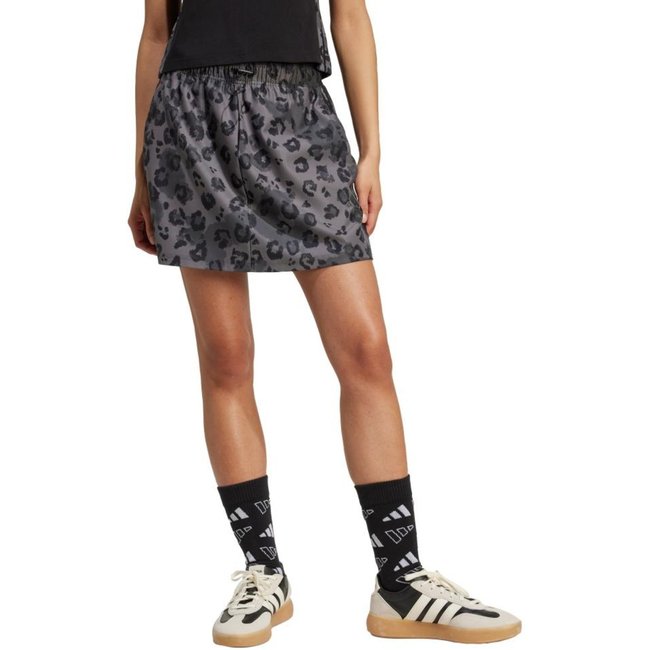 Saia de tecido Três Listras com estampa animal adidas Sportswear Multicolorido