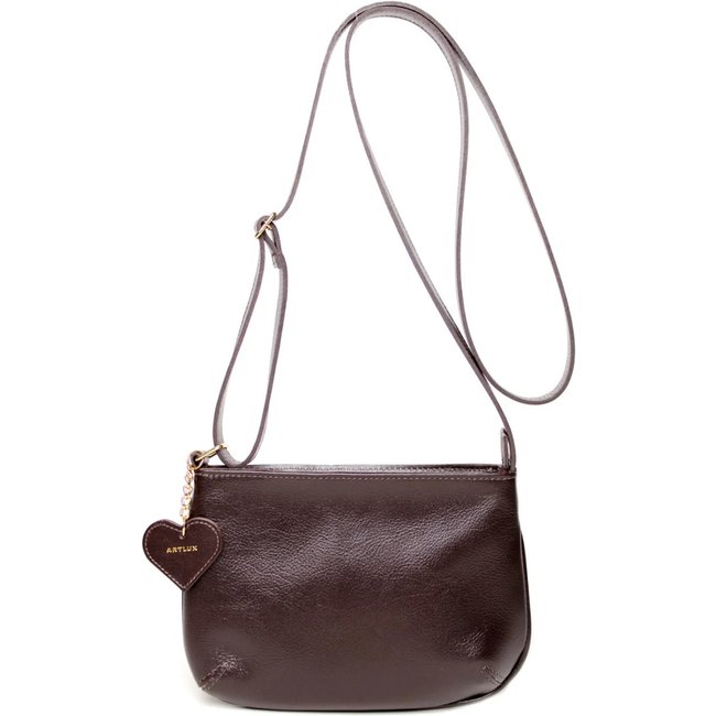 Bolsa Transversal em Couro Artlux Café 9063