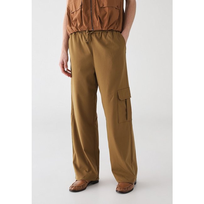 Calça Feminina Hering Cargo Cós Elástico Marrom